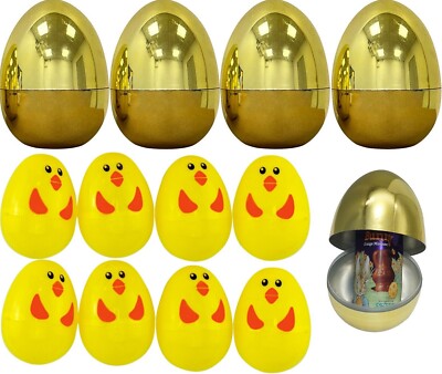 Goldene Kunststoff befüllbare Eier und Ostern Küken Eier Jagd Party Tütenfüller