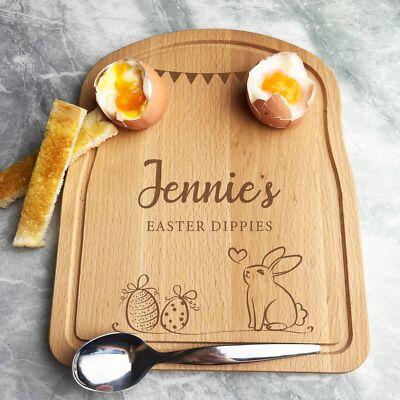 Ostereier Dippies personalisiert Geschenk Brot Eier Toast Frühstück Servierbrett