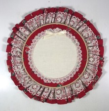 The Needle Crafter, Needle Point Cross Stitch Hoop Circle: Red Christmas Santa