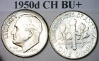 1950d BU + / CH BU Roosevelt SILVER Dime FLASHY LUSTER Coin  NR