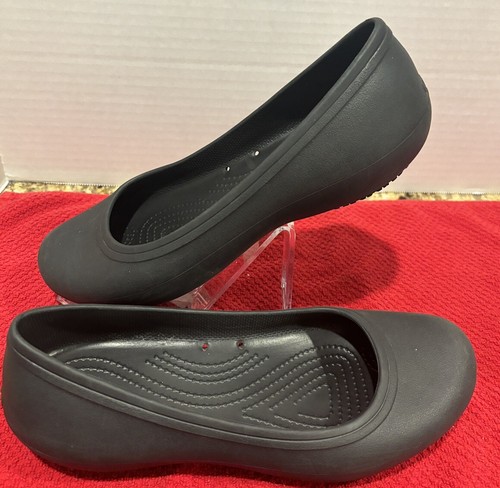 CROCS at Work Flats Comfort Shoes Black Matte Slip Resistant Size 8 - Picture 5 of 9