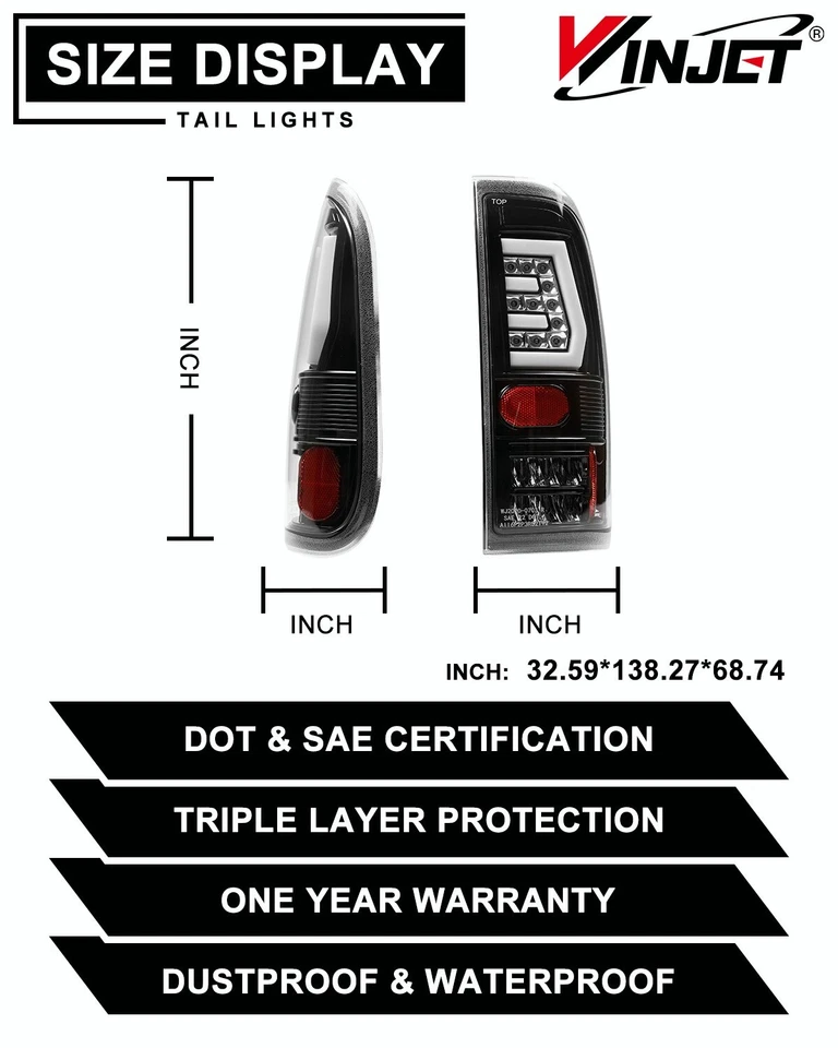 LED Tail Lights Lamp For 1997-2003 Ford F-150/99-07 F-250 F-350 F-450 Super Duty - Image 4 of 4