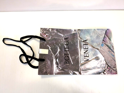 Authentic Bottega Veneta Large Metallic Paper Shopping Gift Bag 18