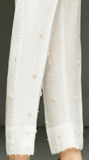 Baroque Grip Trouser White with Pretty Pearl Details