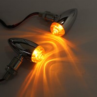 2X Bullet Blinker Universal Chrom Motorrad Signal Licht Anmachen Roller Quad ATV