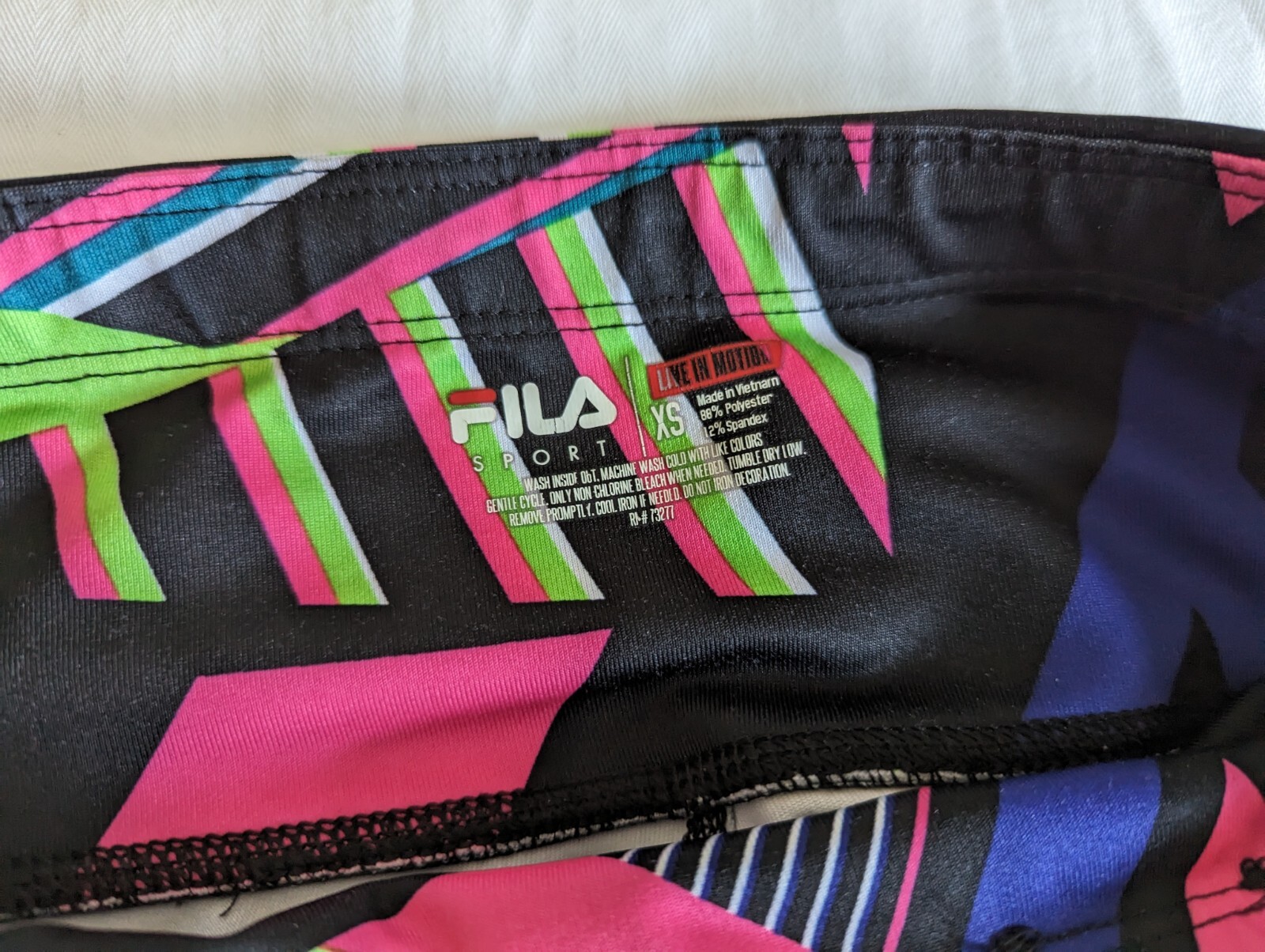 Leggings Fila Sport Live in Motion Neon Allenamento Geometrico Abbigliamento Attivo Donna XS
