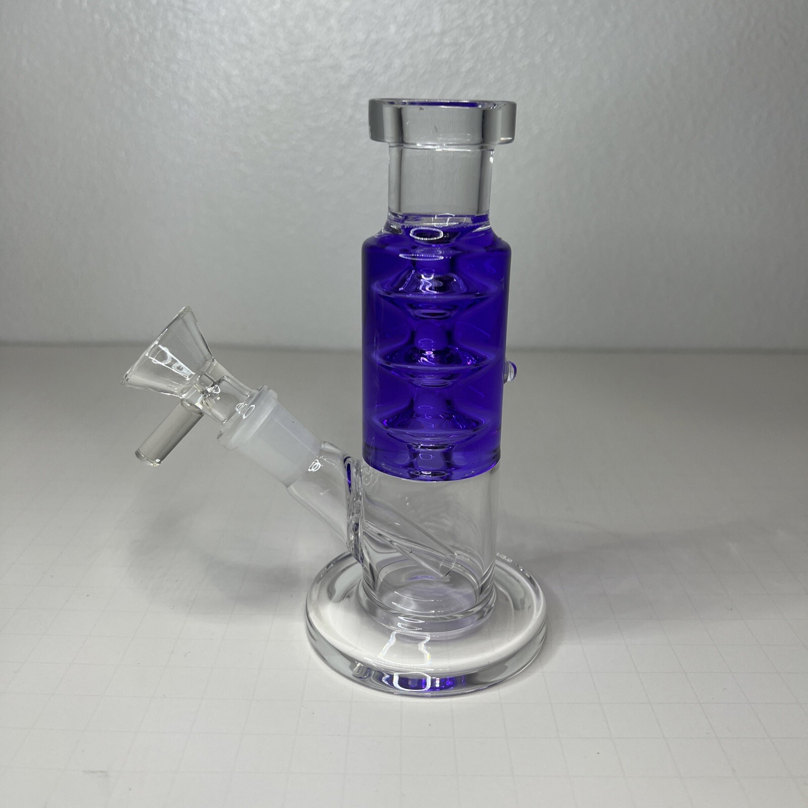 THICK Mini Glycerin BEAKER Bong FREEZABLE Glass Water Pipe Hookah PURPLE USA* 6”
