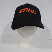 STIHL Outfitters Baseball Cap Hat Black Snapback Neon Orange Lettering