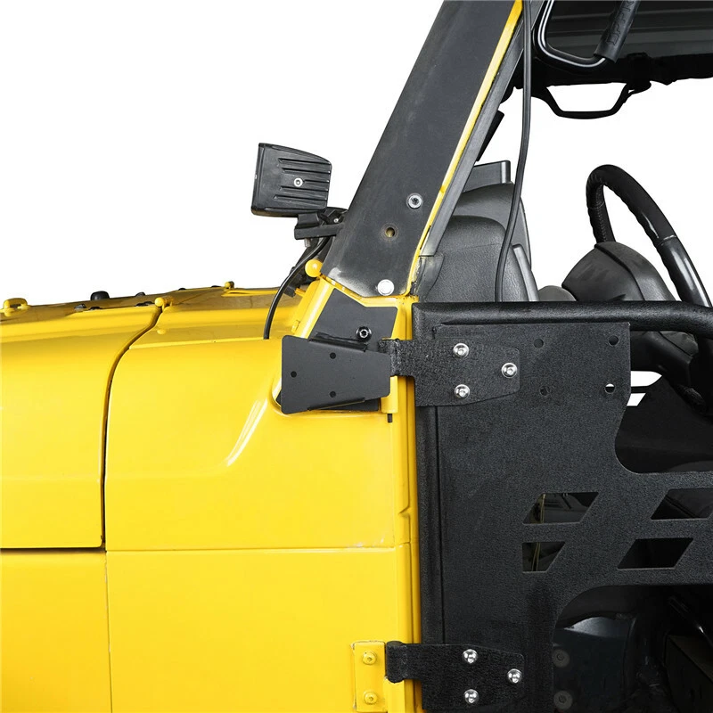 Par de soportes de montaje para puertas de espejo retrovisor de acero para Jeep Wrangler TJ 1997-2006 Foto 2 de 4