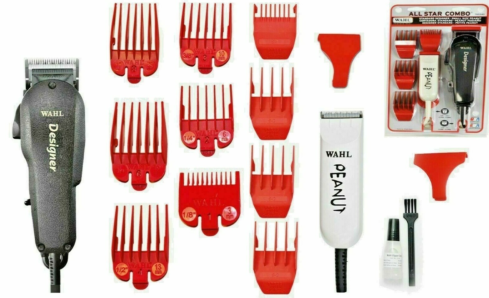 WAHL PROFESSIONAL ALL STAR DESIGNER/PEANUT  COMBO #8331, UPC