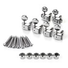 6 In-Line Semi-Closed Guitar Locking Tuners Tuning Pegs Machines Heads Set A0B4