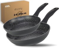 Divory Pfannenset 2-Teilig Pfanne 24Cm, 28Cm – Antihaft Beschichtet - Alle Herde