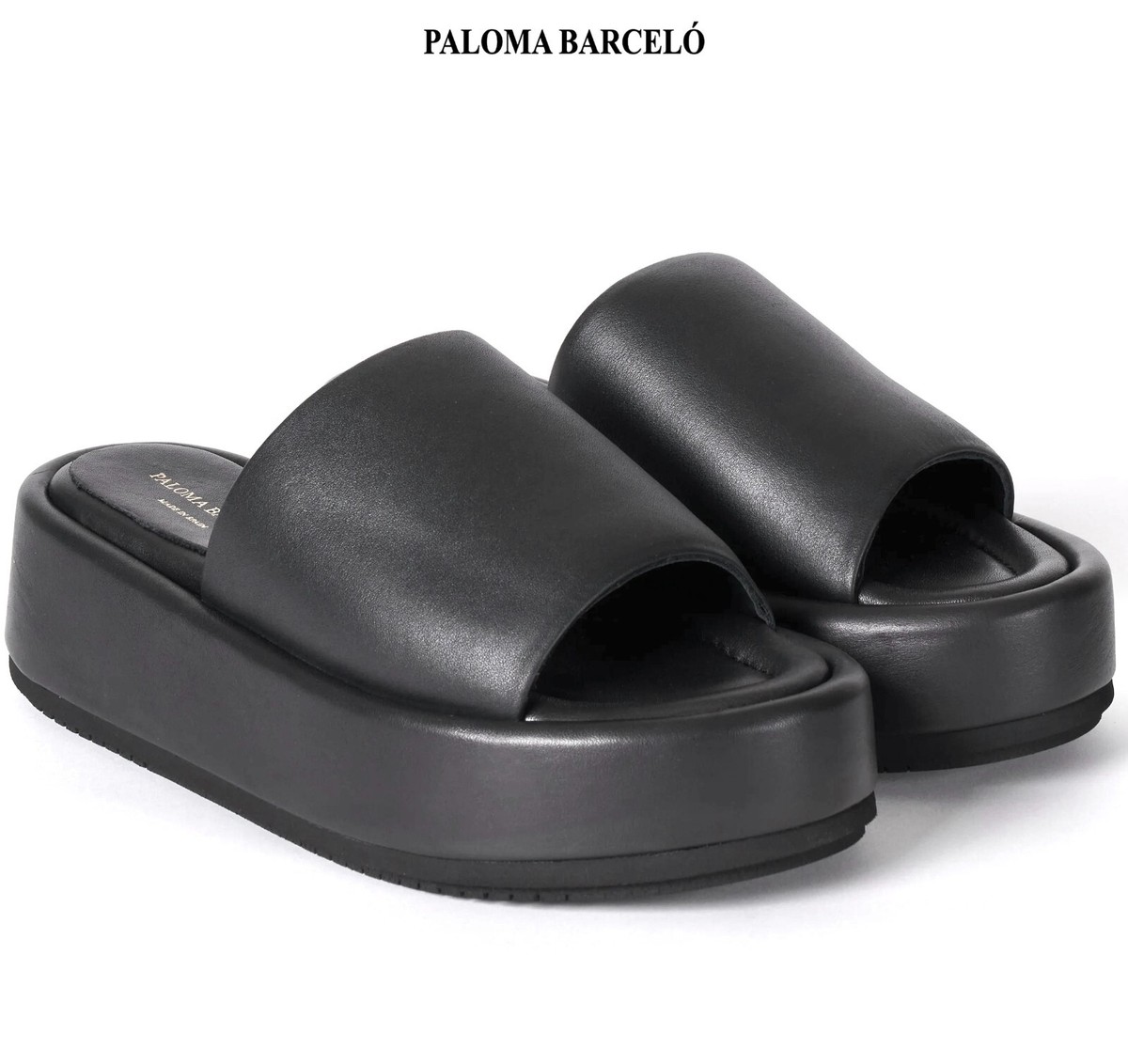 PALOMA BARCELO NIB $370 KORNELIA BLACK LEATHER PLATFORM