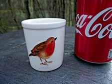 Ceramic Robin Redbreast Bird Tealight Holder Pot