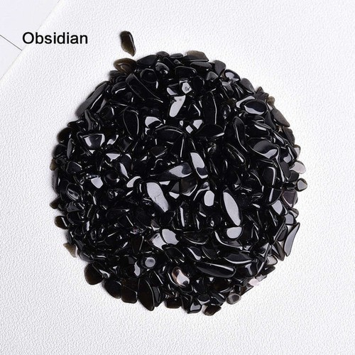 100g/Lot Natural Black Obsidian Quartz Crystal Gravel Specimens Reiki Gemstone - Picture 6 of 10