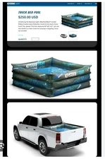Pickup Truck Bed Pool & Air Pump Keystone Light Beer & Realtree 3. 66"x 62"x 21"