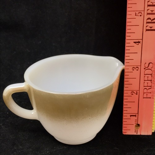 Federal Glass Creamer Vintage Iridescent Gold Milk Glass - Picture 8 of 8