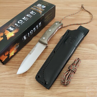 Joker Nomad Fixed Knife 5'' Bohler N695 Steel Blade Green Canvas Micarta Handle