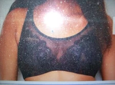 CURVY COUTURE- 44DDD - Black Luminous Lace Scoop Neck Underwire Bralette #1273