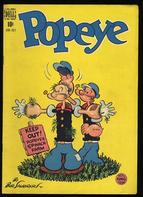 【04516】 popeye ポパイ ヴィンテージバックル Popeye #7 FN- 5.5 Golden Age! Olive Oyl! Swee' Pea! Dell 1949 | eBay