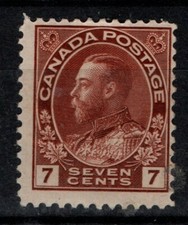 Canada 1922 1924 1931 King George V 7c Seven cents red brown SG251 Mint MH