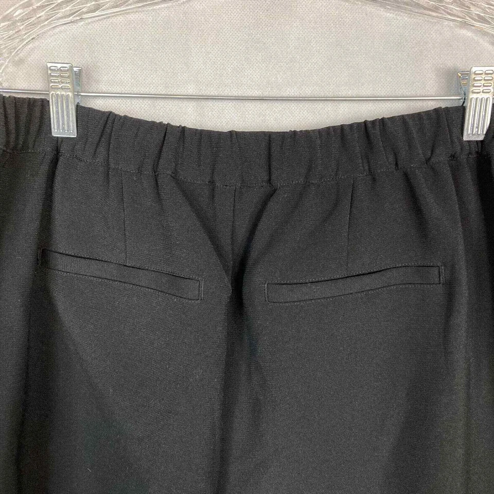 Pantalones H By Halston para mujer talla 14 negros recortados capri pierna ancha vestido elástico Foto 4 de 4