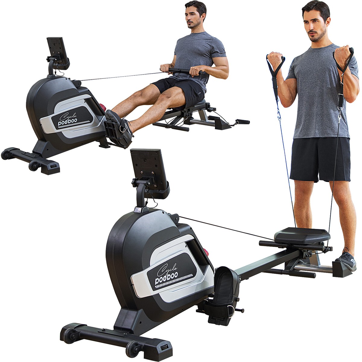 Magnetic Rowing Machine,16-Level Resistanc,LCD Display for Home&Gym