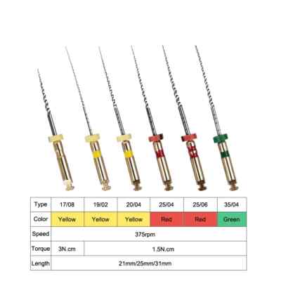Dental Root Canal Files Taper Needles Endodontic Files 21/25/31mm NiTi 6pcs/box