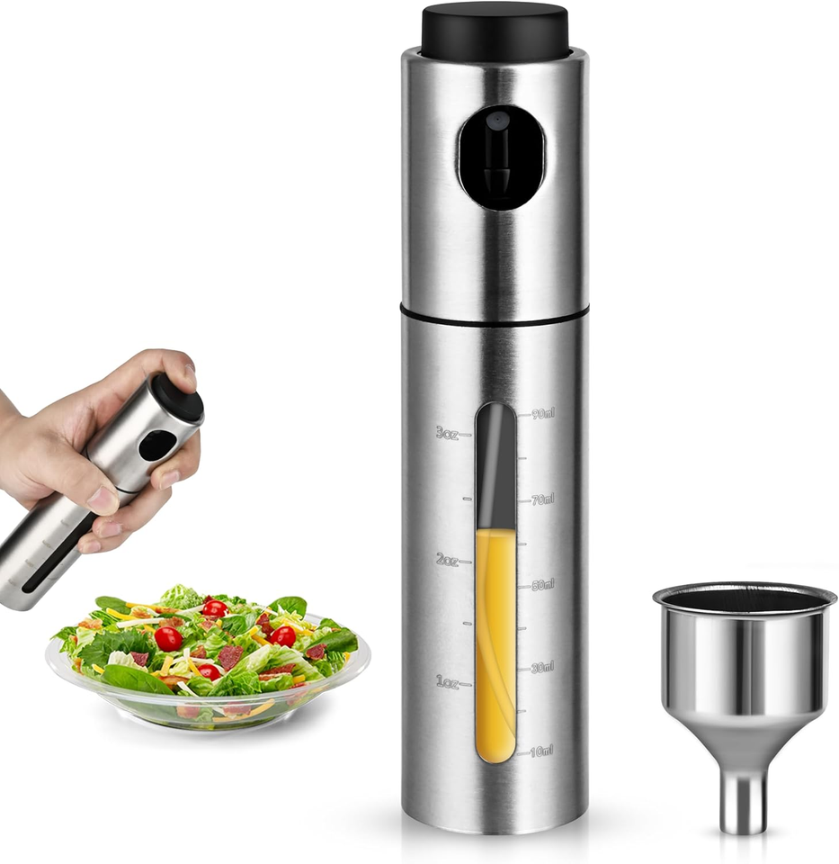 Oil Sprayer for Cooking,100Ml Stainless Steel Cooking Oil Spray Bottle