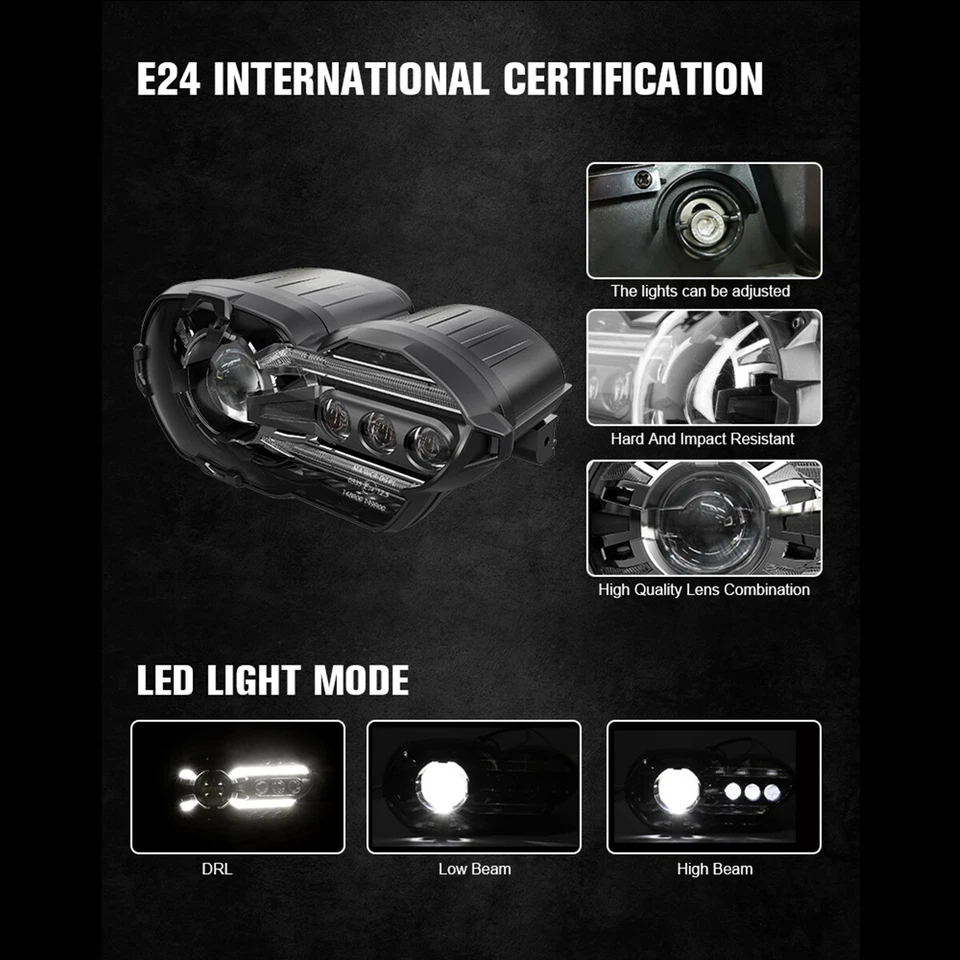 Передняя светодиодная фара DOT DRL в сборе герметичный луч для K1300R 2010 2011 2012 2013 - Изображение 4 из 4