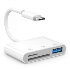 USB C Sd Card Reader for iPhone 17e 17 16 15 Pro Max Air, Camera Transfer