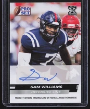 2022 Pro Set Draft #PSA-SW1 Sam Williams Autographs RC Dallas Cowboys