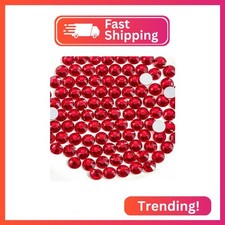 Beadsland Flat Back Crystal Rhinestones Round Gems for Nail Art and Craft Glue F