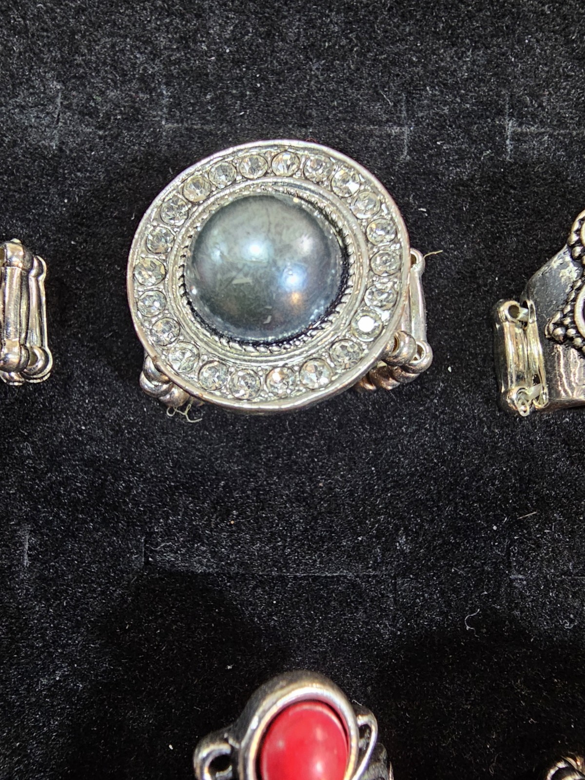 Adjustable Stretch Ring Lot Mixed Silvertone Jewe… - image 9