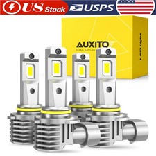 4x AUXITO 9005 9006 LED Combo Headlight Bulbs High Low Beam Kit Cool White N