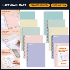 Spiral Notebooks 10 Pack, 1-Subject, College Ruled, 70 Sheets, 8"x10.5", Assorte