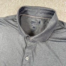 Johnnie-O Performance Polo Mens Large Gray Short Sleeve Crest Golf Shirt UPF 50