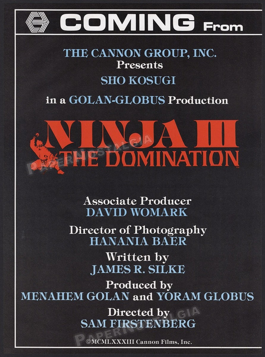 NINJA III: The Domination – Original 1983 early Trade AD / poster