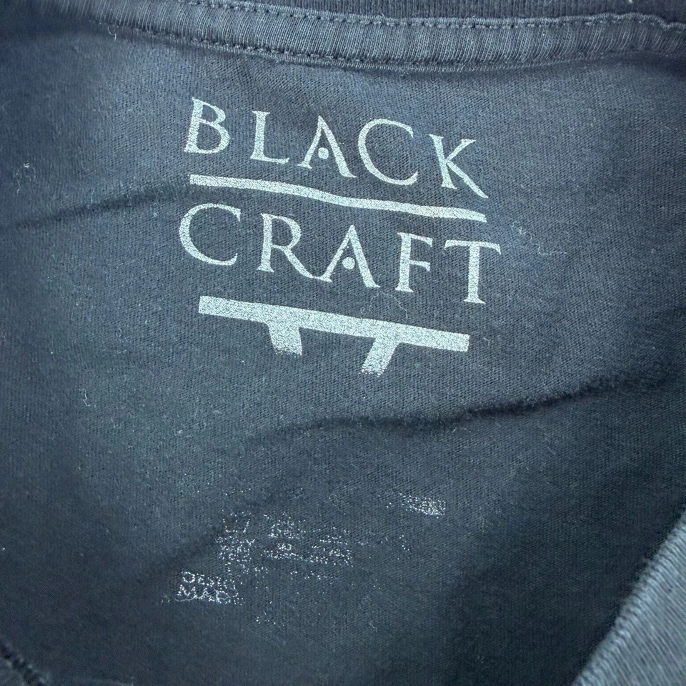 Camisa Negra Artesanal Gráfica Adulto 2XL XXL Negra Cuello Redondo Algodón Culto Gótico Foto 3 de 4