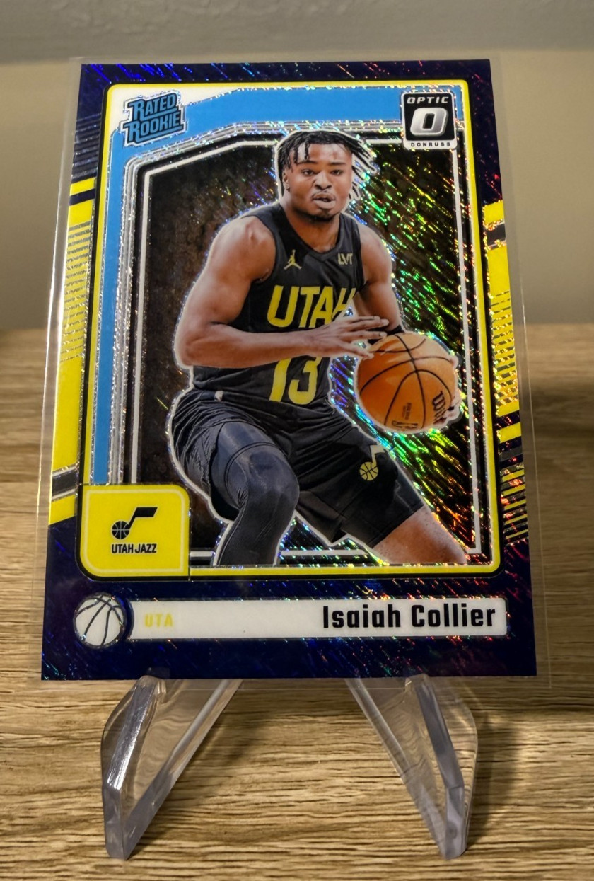 2024-25 Panini Donruss Optic Rookie Isaiah Collier #295 Purple Shimmer Prizm