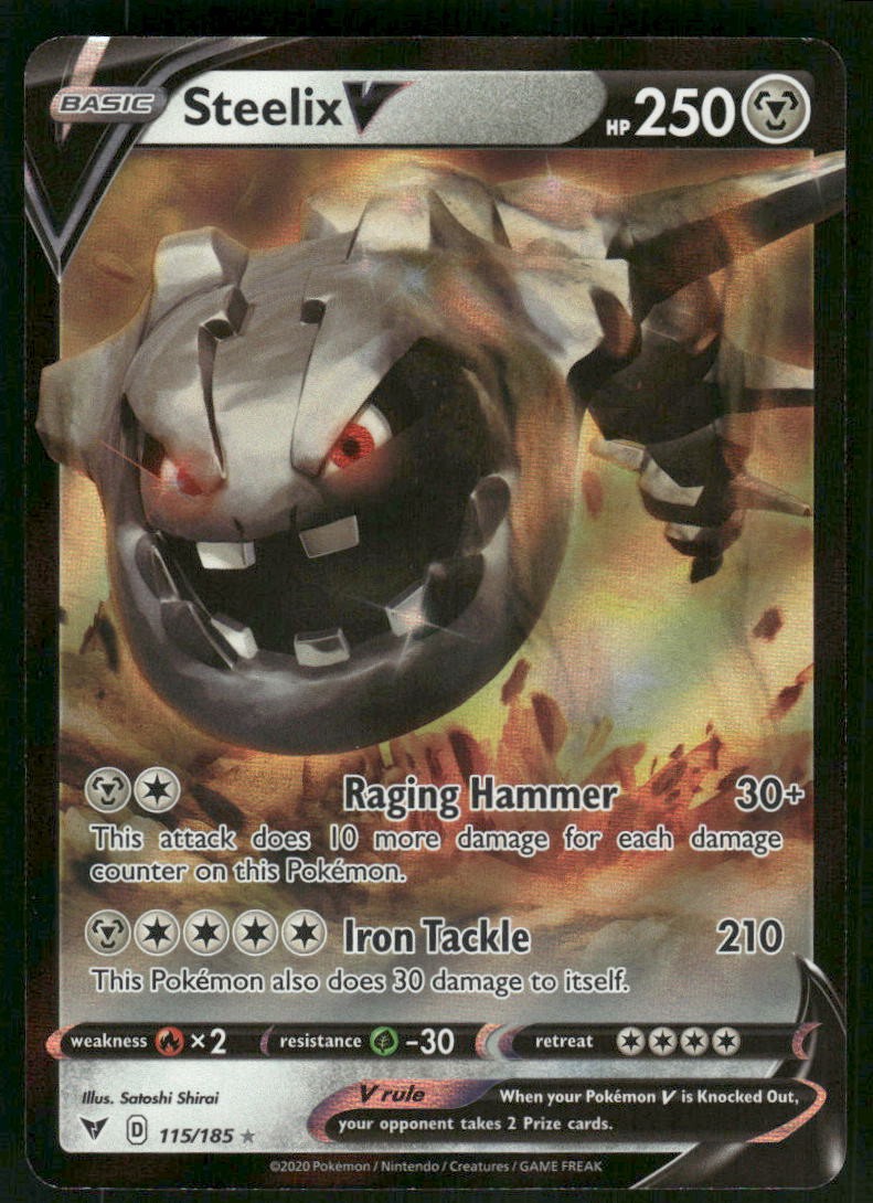 Steelix V 115/185 Ultra Rare Holo NM Pokemon SWSH04: Vivid Voltage