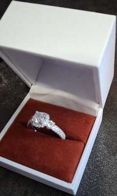 Grown Brilliance Lab-Created Cushion Diamond Halo Ring 14k White Gold 7