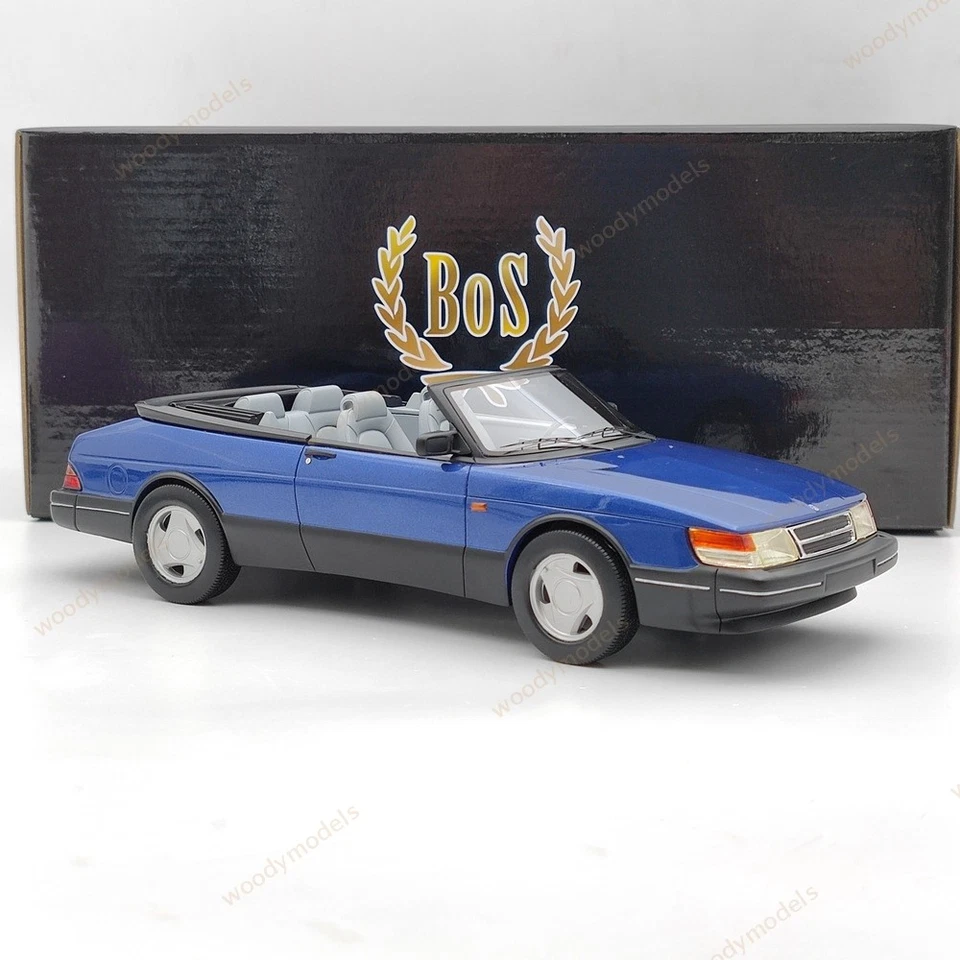 BOS 1:18 Saab 900 Cabrio 1987 Azul BOS165 Resina Modelo Coche Colección Limitada Foto 2 de 4