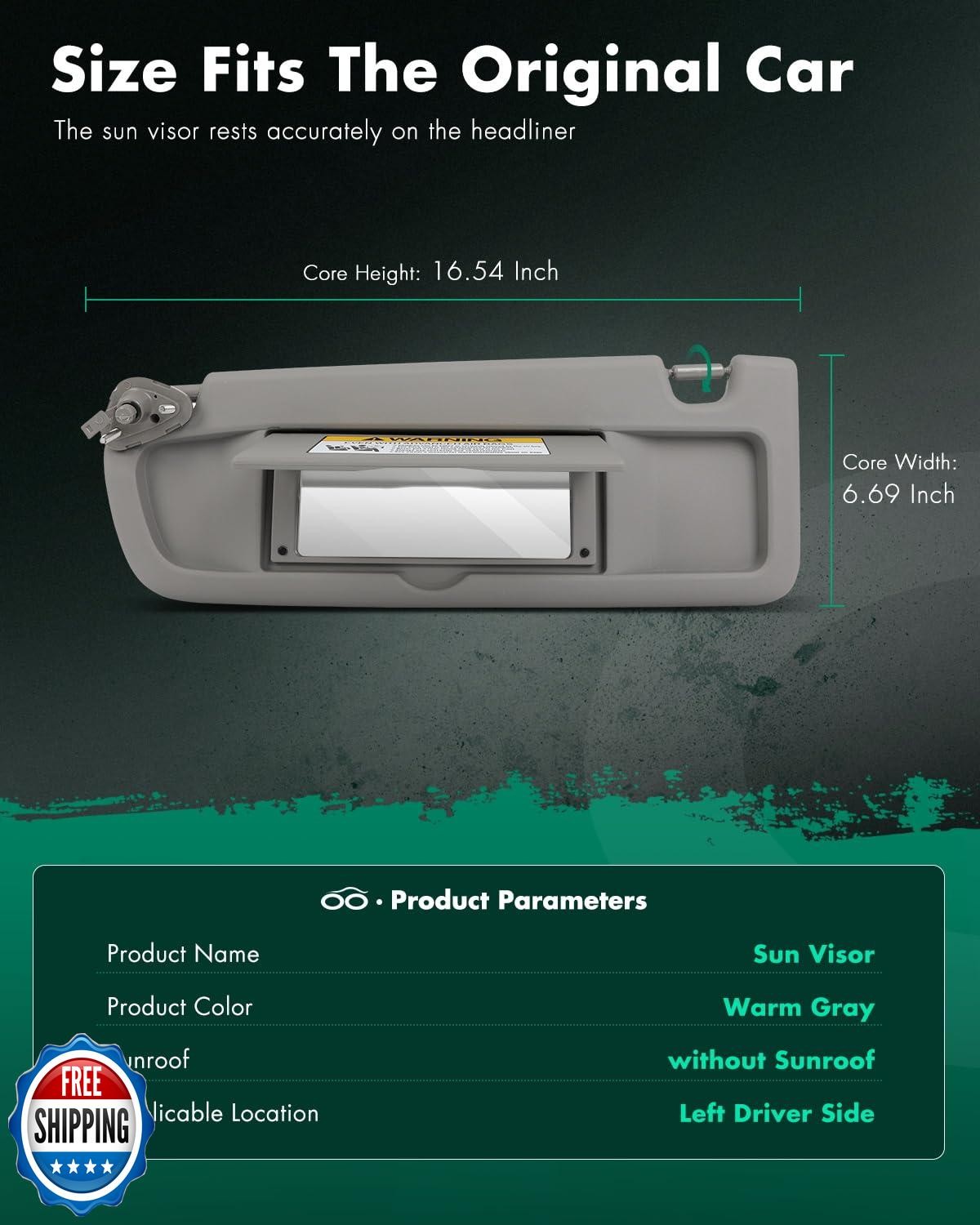 SCITOO Car Sun Visor Assbembly with Mirror Fit for 2006-2011 for Honda for Ci