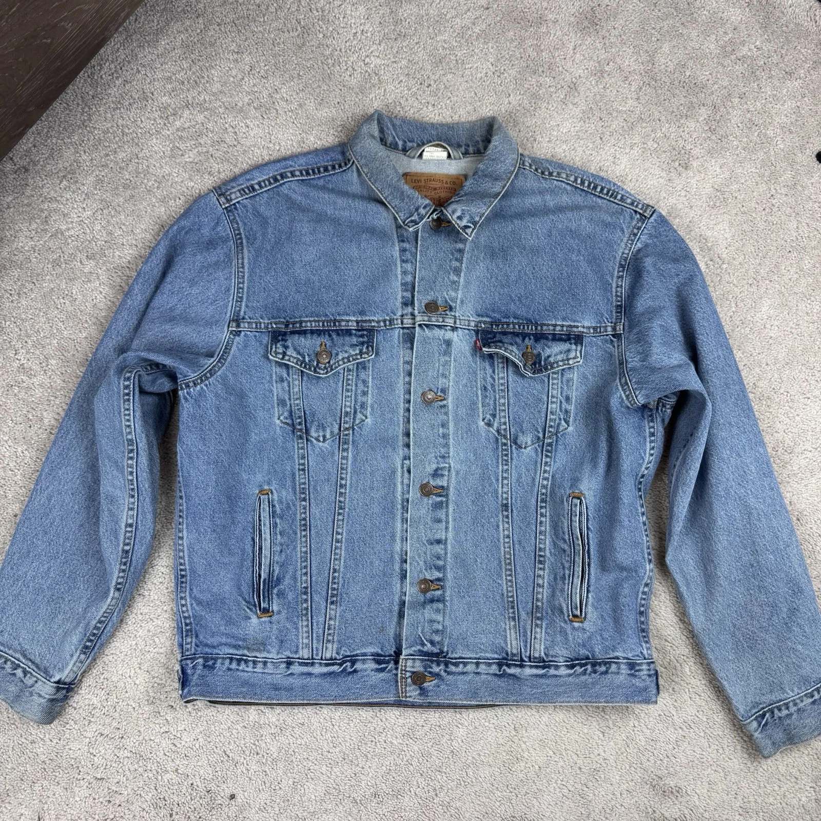 Vintage Levis Jacket Blue Type 3 III Denim Trucker 90s 70507 0389 Mens Large