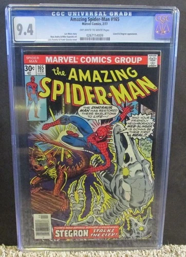 AMAZING SPIDER-MAN #165 CGC 9.4 LIZARD & STEGRON Appearance!  1977 HIGH GRADE