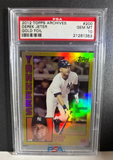 POP 6   2012 TOPPS ARCHIVES  GOLD  FOIL DEREK JETER SSP HOF SP NY   PSA 10 💎   