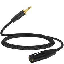 XLR Female to 3.5mm TRS Male Unbalanced Cable,1/8 Inch TRS Stereo Jack Plug t...