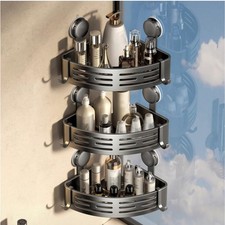 Shower Caddy Corner Suction Cup Shelf Corner No Drilling Bathroom Shower Orga...
