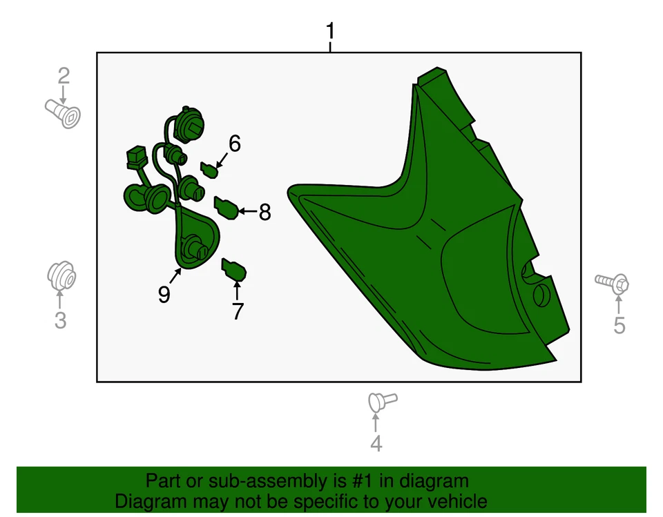 Nissan Versa Note 2014-2019 genuino - Conjunto de lámpara trasera 26550-3WC0A Foto 2 de 2